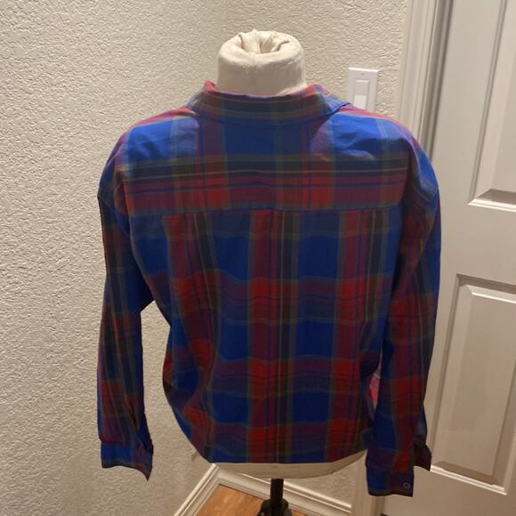 Vintage Ship N’ Shore Plaid Women’s Button Down Colorful Shirt Sz XXL Blue Red - Picture 3 of 11